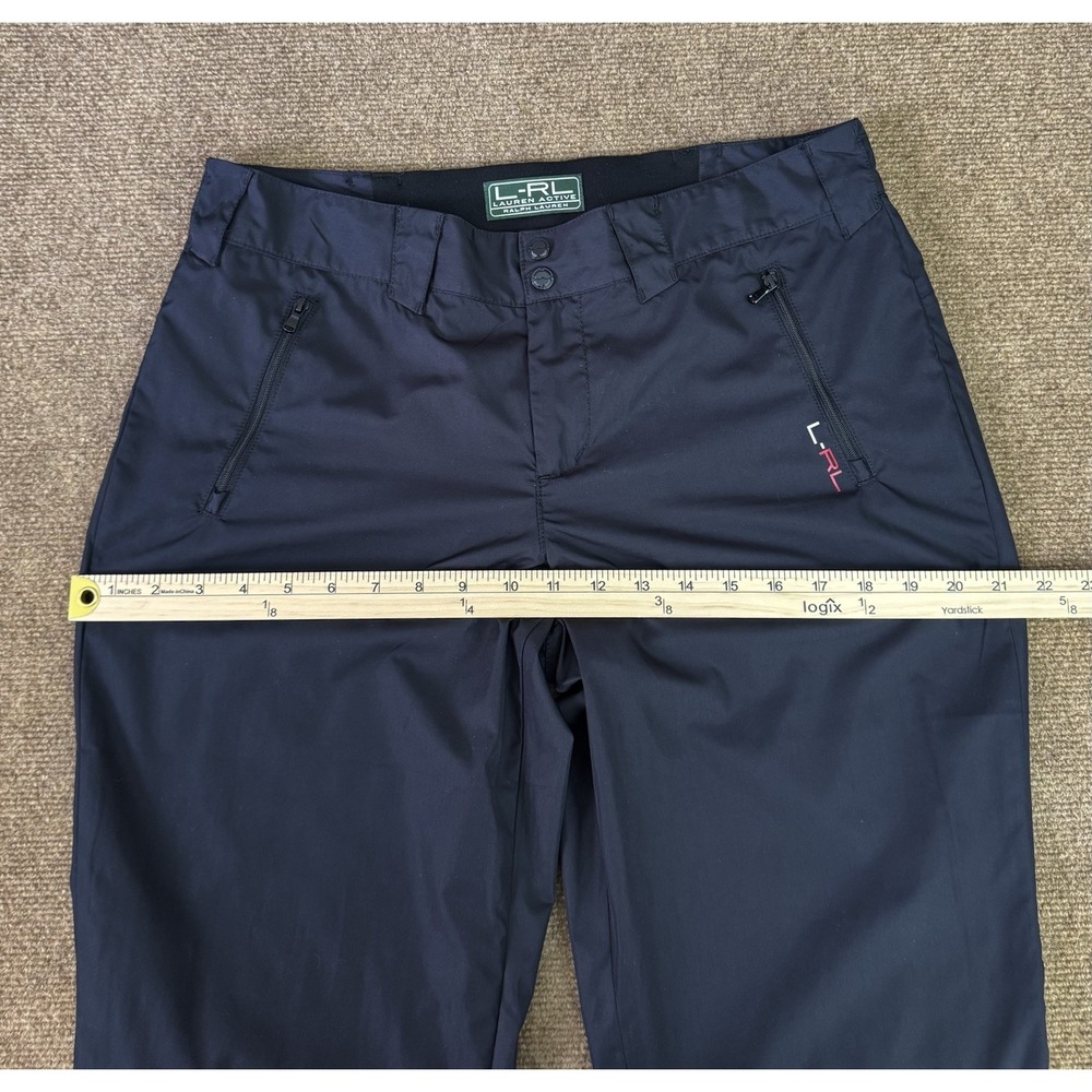 L-RL Lauren Ralph Lauren Active Pants Women 10 Black Performance Zip Pockets - Picture 9 of 16